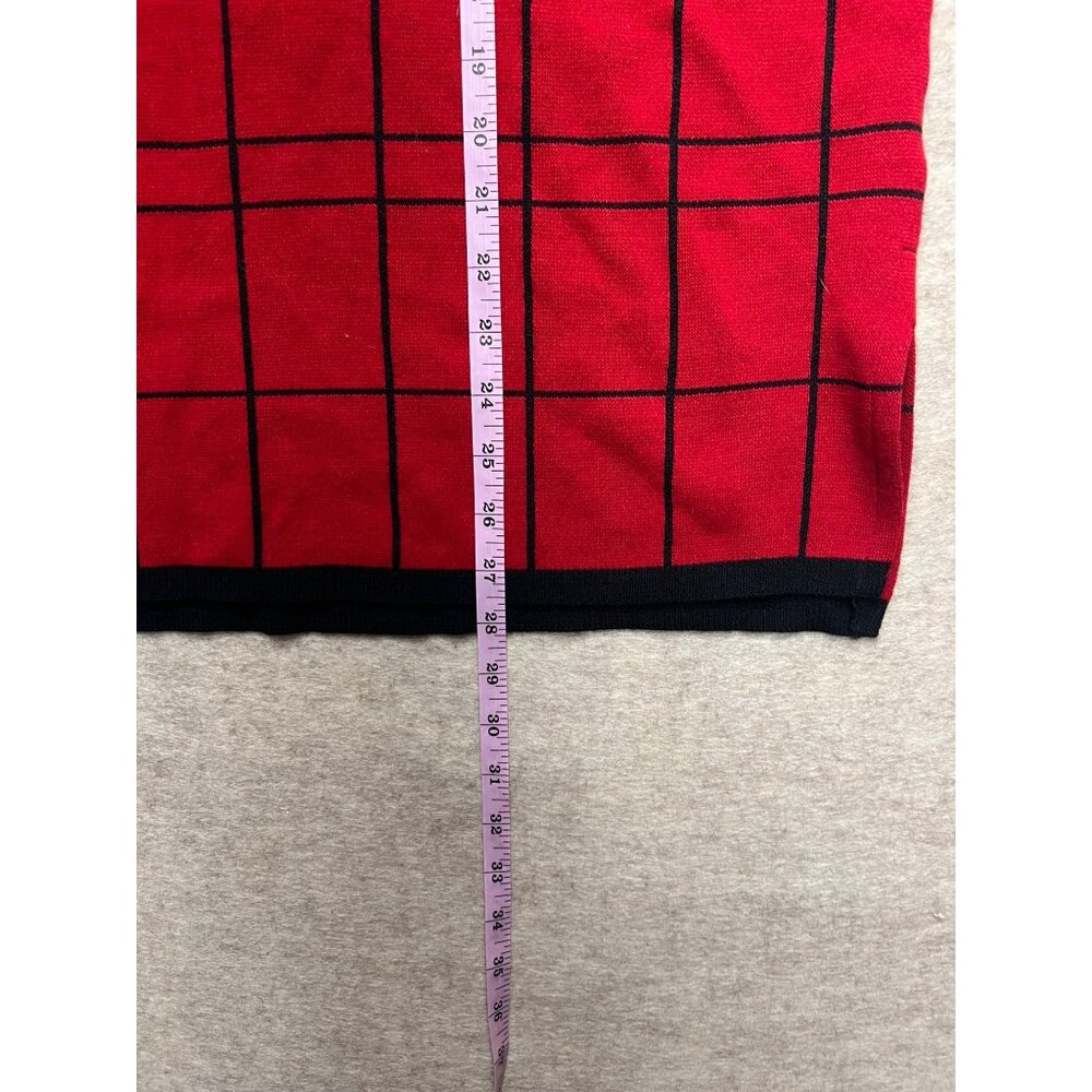Vintage 90's Karen Lessly Red & Black Long Sleeve Sweater 1X - Picture 8 of 8